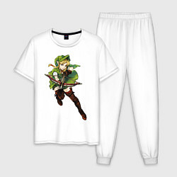 Пижама хлопковая мужская Zelda1, цвет: белый