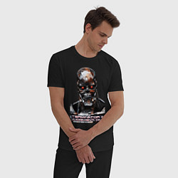 Пижама хлопковая мужская Terminator T-800, цвет: черный — фото 2