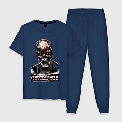 Пижама хлопковая мужская Terminator T-800, цвет: тёмно-синий