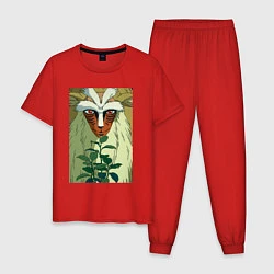 Пижама хлопковая мужская Forest spirit, цвет: красный
