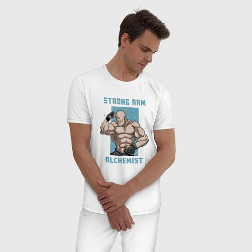 Мужская пижама Силовой Алхимик / Белый – фото 3