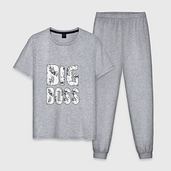 Пижама хлопковая мужская BIG BOSS, цвет: меланж