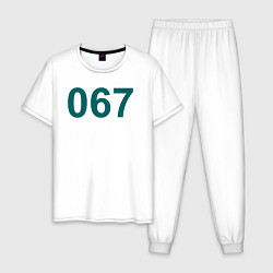 Пижама хлопковая мужская Игрок 067, цвет: белый