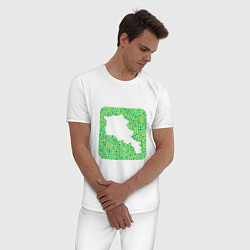Пижама хлопковая мужская Armenia Green, цвет: белый — фото 2