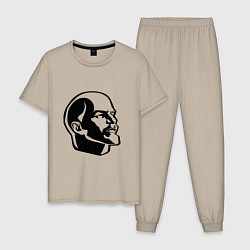 Пижама хлопковая мужская Ленин Владимир Ильич, цвет: миндальный