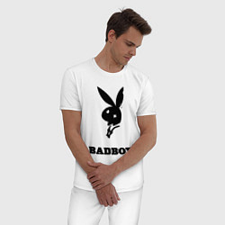 Пижама хлопковая мужская BAD BOY PLAYBOY, цвет: белый — фото 2