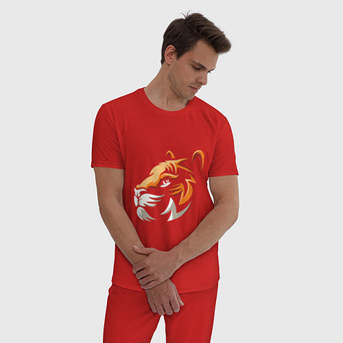 Мужская пижама Tiger Cute / Красный – фото 3