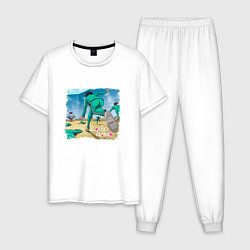 Пижама хлопковая мужская Squid Game, цвет: белый