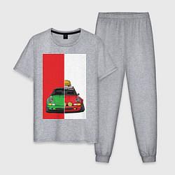 Пижама хлопковая мужская Concept car, цвет: меланж