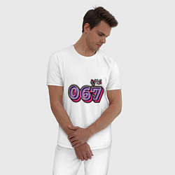 Пижама хлопковая мужская Игрок - 067, цвет: белый — фото 2
