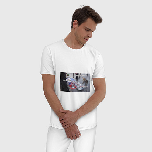 Мужская пижама Красивое мем / Белый – фото 3