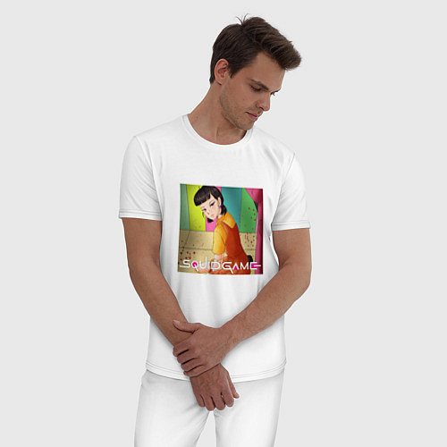 Мужская пижама КУКЛА НА ИГРАХ ИГРА КАЛЬМАРА / Белый – фото 3