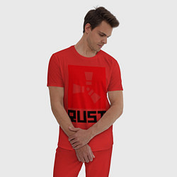 Пижама хлопковая мужская Rust цвета красный — фото 2