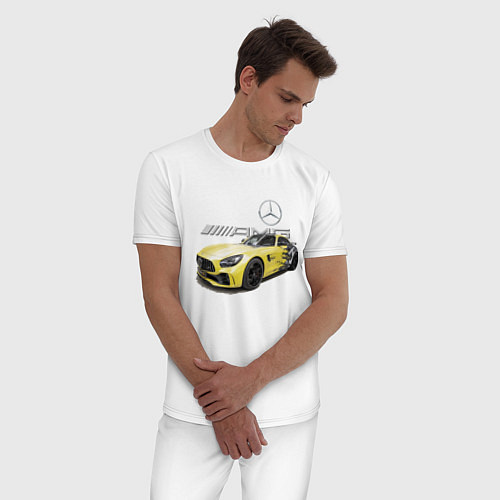 Мужская пижама Mercedes V8 BITURBO AMG Motorsport / Белый – фото 3