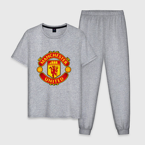 Мужская пижама Манчестер Юнайтед логотип / Меланж – фото 1