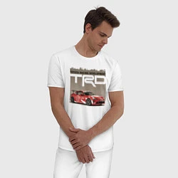 Пижама хлопковая мужская Toyota Racing Development, цвет: белый — фото 2