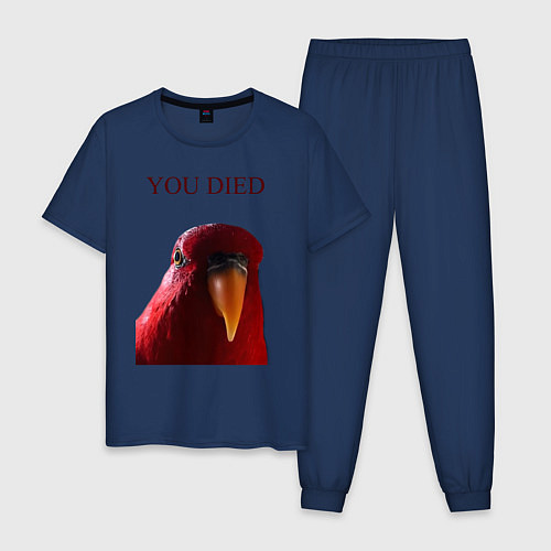 Мужская пижама Красный попугай / Тёмно-синий – фото 1