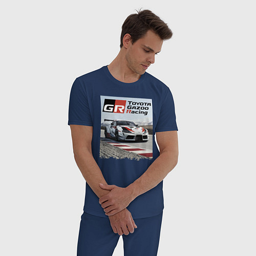 Мужская пижама Toyota Gazoo Racing - легендарная спортивная коман / Тёмно-синий – фото 3