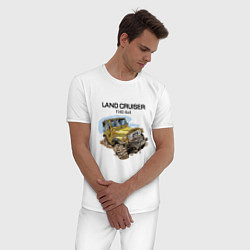 Пижама хлопковая мужская Toyota Land Cruiser FJ 40 4X4, цвет: белый — фото 2