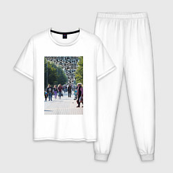 Пижама хлопковая мужская QR-Будущее, цвет: белый