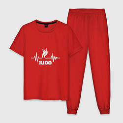 Пижама хлопковая мужская Пульс Дзюдо, цвет: красный