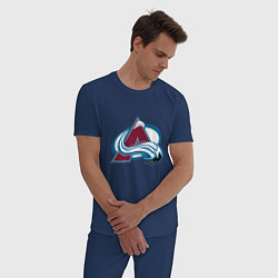 Пижама хлопковая мужская Колорадо Эвеланш логотип, цвет: тёмно-синий — фото 2