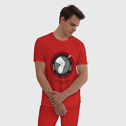 Пижама хлопковая мужская Клуб любителей приключений, цвет: красный — фото 2