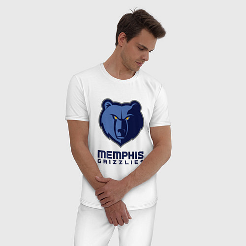 Мужская пижама Мемфис Гриззлис, Memphis Grizzlies / Белый – фото 3