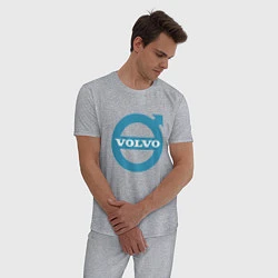 Пижама хлопковая мужская Volvo логотип, цвет: меланж — фото 2