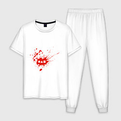 Пижама хлопковая мужская Squid Game Blood, цвет: белый