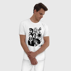 Пижама хлопковая мужская Участники группы Hollywood Undead, цвет: белый — фото 2