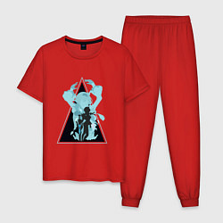 Пижама хлопковая мужская ЭолаEula Genshin Impact, цвет: красный