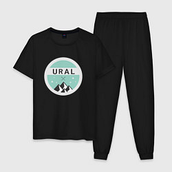 Пижама хлопковая мужская УРАЛ 01, цвет: черный