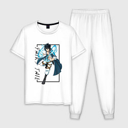 Пижама хлопковая мужская Грей Фуллбастер Fairy Tail, цвет: белый