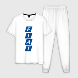 Пижама хлопковая мужская FIAT LOGO, цвет: белый