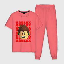 Мужская пижама ROBLOX RED LOGO LEGO FACE