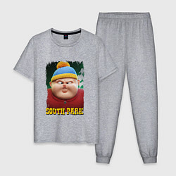 Пижама хлопковая мужская Eric Cartman 3D South Park, цвет: меланж