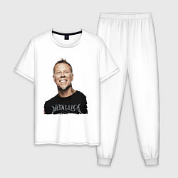 Пижама хлопковая мужская James Alan Hetfield - Metallica, цвет: белый