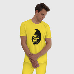 Пижама хлопковая мужская Angry Monkey Cotton Theme цвета желтый — фото 2
