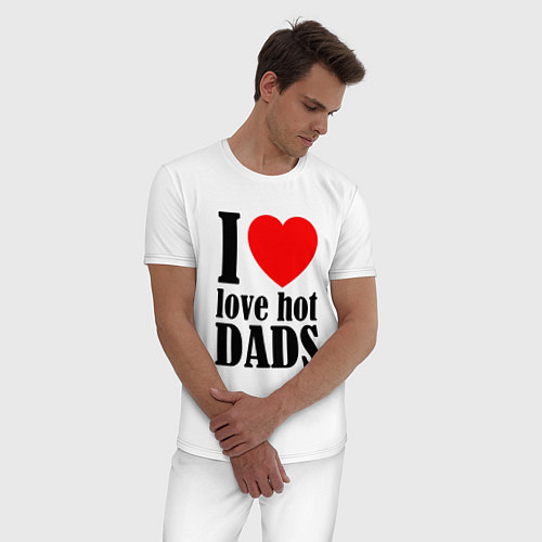 Мужская пижама I LOVE HOT DADS / Белый – фото 3