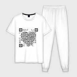 Пижама хлопковая мужская QR Love, цвет: белый