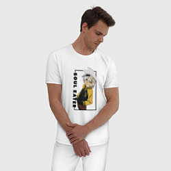 Пижама хлопковая мужская Пожиратель душ Soul Eater Соул Итер Эванс, цвет: белый — фото 2