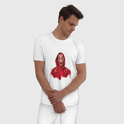 Пижама хлопковая мужская Red Money Heist, цвет: белый — фото 2