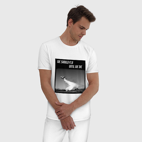 Мужская пижама Сброс воды с воздуха / Белый – фото 3
