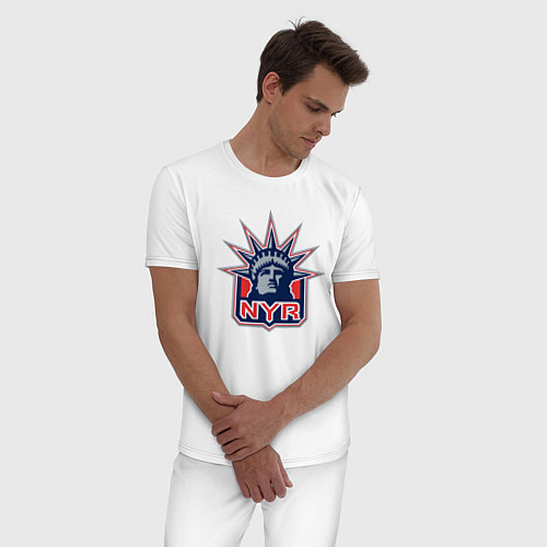 Мужская пижама Нью Йорк Рейнджерс New York Rangers / Белый – фото 3