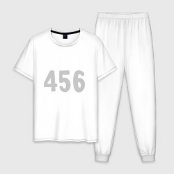 Пижама хлопковая мужская 456 Игрок, цвет: белый