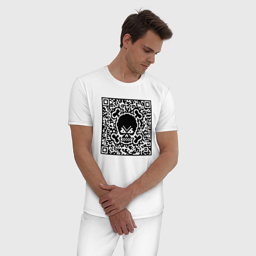 Мужская пижама SKULL & BONES QR-code / Белый – фото 3
