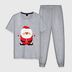 Пижама хлопковая мужская Игрушка дед мороз, цвет: меланж