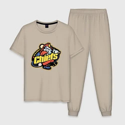 Пижама хлопковая мужская Peoria Chiefs - baseball team, цвет: миндальный