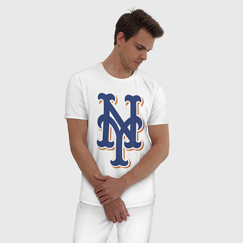 Мужская пижама New York Mets - baseball team / Белый – фото 3